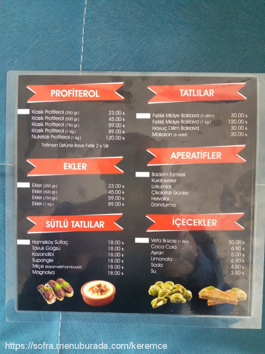 İncirli Profiterol, Bakırköy Menü Fotoğrafı