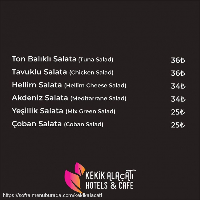 Kekik Alaçatı Cafe & Ev Yemekleri, Alaçatı Menü Fotoğrafı