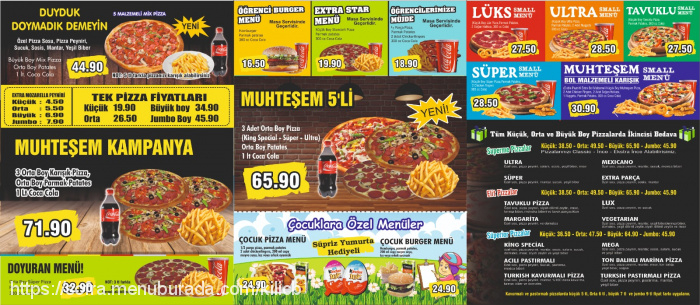 King Pizza, Hüsrev Paşa Menü Fotoğrafı