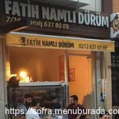 Fatih Namlı Dürüm, Fatih Menü Fotoğrafı