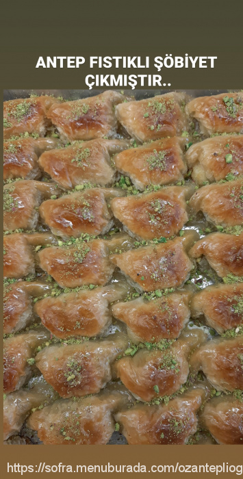 Öz Anteplioğlu Pastanesi, Andırın Menü Fotoğrafı