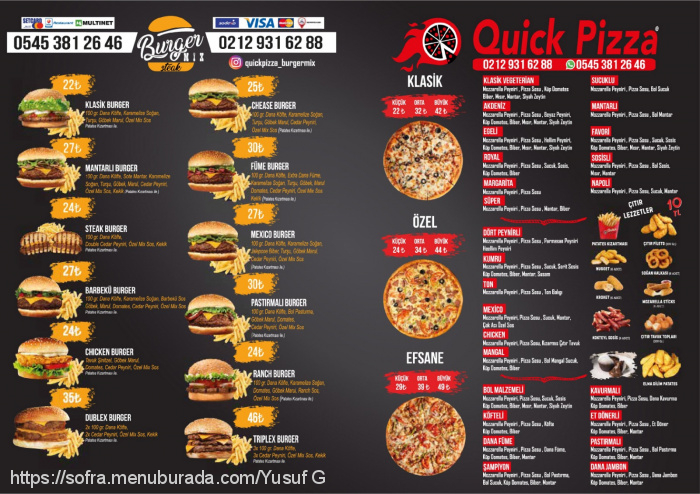Quick Pizza, Haramidere Menü Fotoğrafı