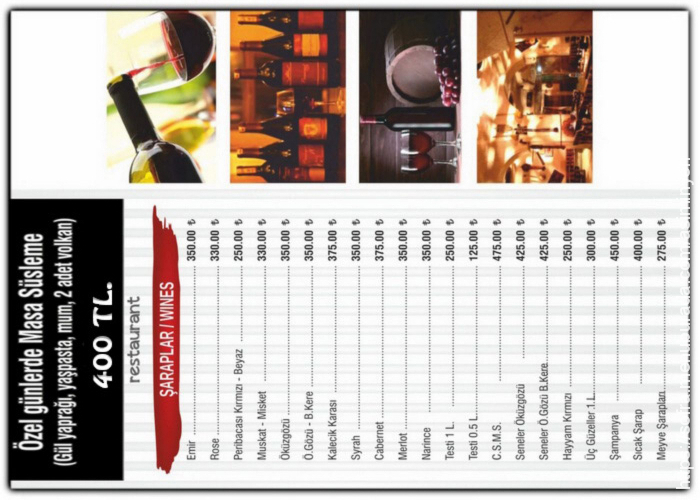 Asımın Yeri, Ürgüp Menü Fotoğrafı