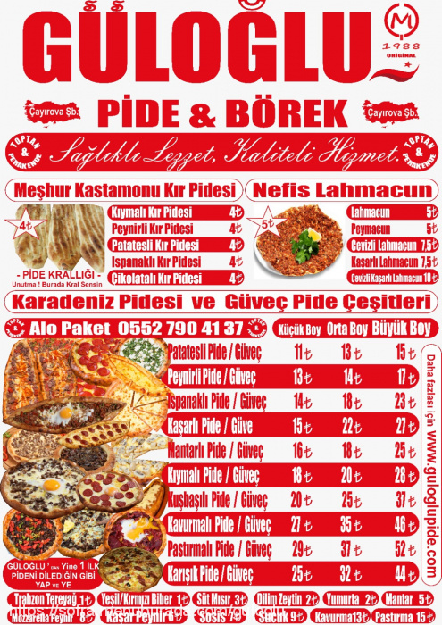 Güloğlu Pide ve Börek, Çayırova Merkez Menü Fotoğrafı
