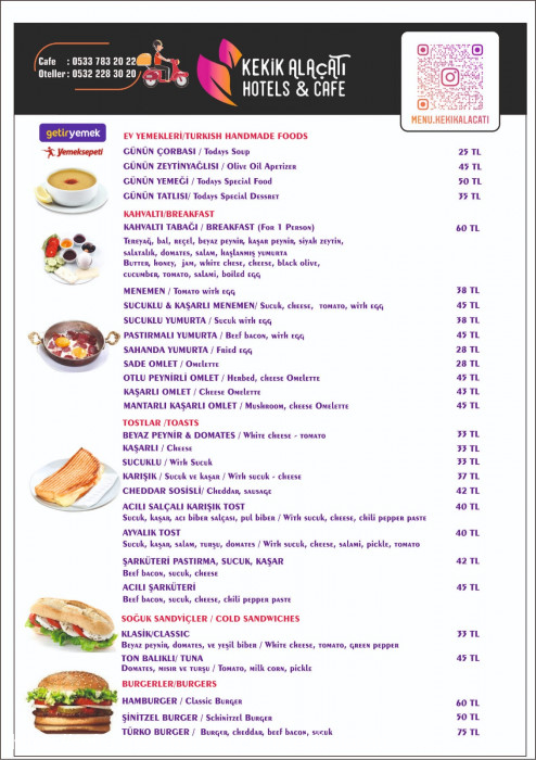 Kekik Alaçatı Cafe & Ev Yemekleri, Alaçatı Menü Fotoğrafı