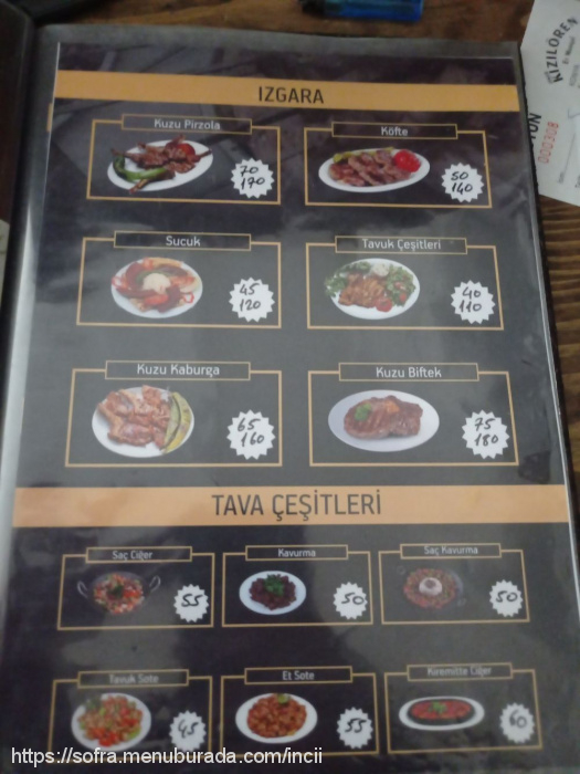 Kizilören Et Mangal, Tömek Menü Fotoğrafı