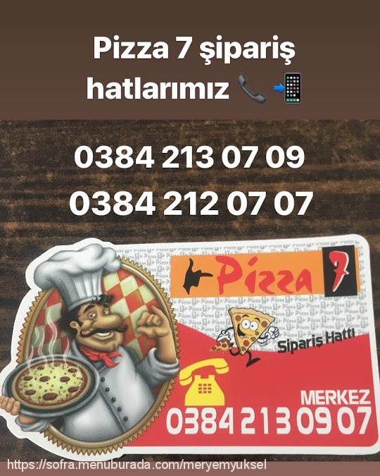 Pizza7, 2000 Evler Menü Fotoğrafı