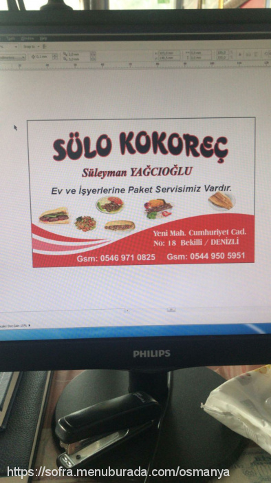 Sülo Kokoreç, Bekilli Menü Fotoğrafı